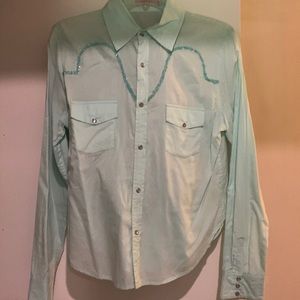 Calypso Christiane Celle  mint sequin Western Shirt